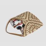 Load image into Gallery viewer, Hand Woven Straw Tote Polyester Lining S5P312