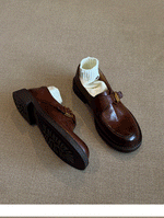 Load image into Gallery viewer, Genuine Leather Platform Loafers Women N6C141