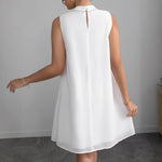 Load image into Gallery viewer, Elegant Ruffle Stand Collar Sleeveless Dress Women N5A915