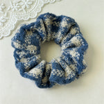 Load image into Gallery viewer, Plaid Knit Scrunchy Women Retro Lazy Style Hair Tie S5P771