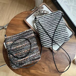 Load image into Gallery viewer, Retro Stripe Tweed Crossbody Bag Women S5P710