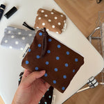 Load image into Gallery viewer, Vintage Polka Dot Corduroy Mini Coin Purse N6K106
