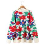Load image into Gallery viewer, Oversized Floral Embroidered Sweater Women N5A854
