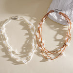 Load image into Gallery viewer, Vintage Multi-Layer Pearl Glass Bead Choker Necklace N6H146
