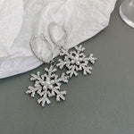 Load image into Gallery viewer, Snowflake Zircon Pearl Earrings With Silver Needle S5P634
