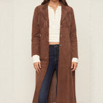 Load image into Gallery viewer, Faux Fur Notch Collar Longline Fringe Coat Womens N5A066