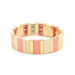 Load image into Gallery viewer, Rectangular Enamel Links Bangle Alloy Stackable S5P154