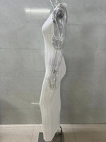 Load image into Gallery viewer, Hollow Out Sheer Halter Sleeveless Long Dress Women N6A056