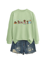 Load image into Gallery viewer, Four Dachshunds Hearts Print Crewneck Sweatshirt N6H048