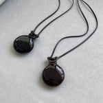 Load image into Gallery viewer, Mirror Pendant Necklace Unisex Leather Cord Long S5P892