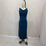 Load image into Gallery viewer, Sleeveless Velvet Evening Gown Bodycon Cheongsam Side N5A687