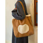 Load image into Gallery viewer, Large Capacity Retro Faux Fur Tote Bag Women S5P741