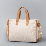 Load image into Gallery viewer, Color Block Canvas Tote Bag PU Leather Large Capacity S5P655