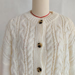 Load image into Gallery viewer, Office Cable Knit Cardigan Women Retro Button Front N5A871