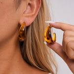 Load image into Gallery viewer, Womens Vintage Leopard Print C Shape Acrylic Stud Earrings N6K157