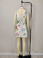 Load image into Gallery viewer, Backless Print Spaghetti Strap Mini Dress Women N6F087