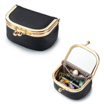 Load image into Gallery viewer, Women's Leather Mini Mirror Jewelry Case N6J230