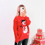 Load image into Gallery viewer, Snowman Christmas Pullover Sweater Women N5A623