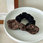 Load image into Gallery viewer, Leopard Bow Hair Tie Women Brown Scrunchy Elegant S5P769
