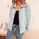 Load image into Gallery viewer, Office Stripe Cardigan Women Slim Fit Lapel N5A866