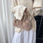 Load image into Gallery viewer, Box Tote Bag Women Retro Niche Design Faux Mink Fur S5P749