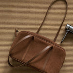 Load image into Gallery viewer, Matte Pebbled Grain Bowling Bag PU Mocha Brown S5P277