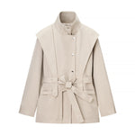 Load image into Gallery viewer, Double Breasted High Neck Trench Jacket Women N5A673