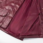 Load image into Gallery viewer, Burgundy Faux Leather Zip Jacket Women Loose Fit N5A680