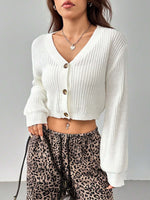 Load image into Gallery viewer, Solid Acrylic Knit Short Cardigan Women N6G261