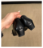 Load image into Gallery viewer, Square Toe Chunky Heel Loafers Women N6C149