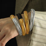 Load image into Gallery viewer, Vintage Titanium Steel Wide Cuff Elastic Snake Chain S5P254