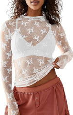 Load image into Gallery viewer, Sexy Sheer Lace Mesh Top Women Layering N6A195