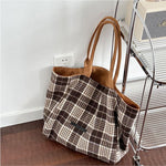 Load image into Gallery viewer, Reversible Tweed Tote Bag Large Capacity Two-Sided S5P740