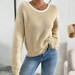 Load image into Gallery viewer, V Neck Bow Knit Sweater Casual Loose Fit Pullover N5A883