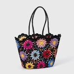 Load image into Gallery viewer, Handwoven Floral Bead Tote Large Multi Color Women S5P969