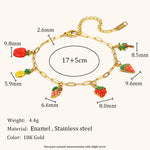 Load image into Gallery viewer, Paperclip Fruit Links Chain Steel Plated Hand Drip S5P113