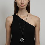 Load image into Gallery viewer, Mag Glass Pendant Necklace Women Dual Use Silver S5P917