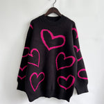Load image into Gallery viewer, Love Pattern Knit Sweater Women Round Neck Winter N5A878