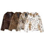 Load image into Gallery viewer, Faux Leopard Print Fur effect Jacket Short Plush Coat N5A723