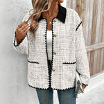 Load image into Gallery viewer, White Cropped Blazer Casual Elegant Breast Jacket N5A807