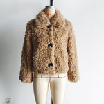 Load image into Gallery viewer, Khaki Faux Fur Notch Collar Jacket Women N5A748