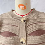 Load image into Gallery viewer, Color Block Striped Cardigan Women Cropped Round Neck N5A861