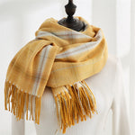 Load image into Gallery viewer, Woven Fringe Faux Cashmere Wrap M5A230