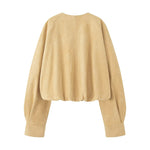 Load image into Gallery viewer, PU Single Button Round Neck Jacket Women N6A152