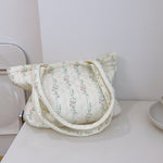 Load image into Gallery viewer, Pastel Floral Quilted Tote Bag Women Large S5P649