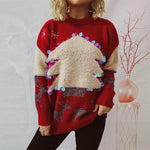 Load image into Gallery viewer, Christmas Tree Reindeer Sequin Jacquard Sweater Women N5A663