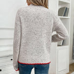 Load image into Gallery viewer, Gray Heart Knit Sweater High Neck Sweet Pullover N5A811