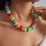 Load image into Gallery viewer, Acrylic Gradient Round Necklace Bracelet Vintage Sweet N6F096