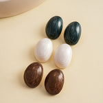 Load image into Gallery viewer, Womens Vintage Marbled Oval Alloy Stud Earrings N6K156