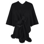 Load image into Gallery viewer, Solid Color Pom Pom Poncho Cardigan N5A727